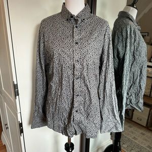 🔴 Goodfellow & Co Large Gray Floral Shirt